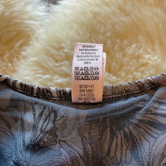 Original Victoria's Secret Dream Angel Shine Brocade Ruffle Bodysuit mesh back S - Picture 6 of 15